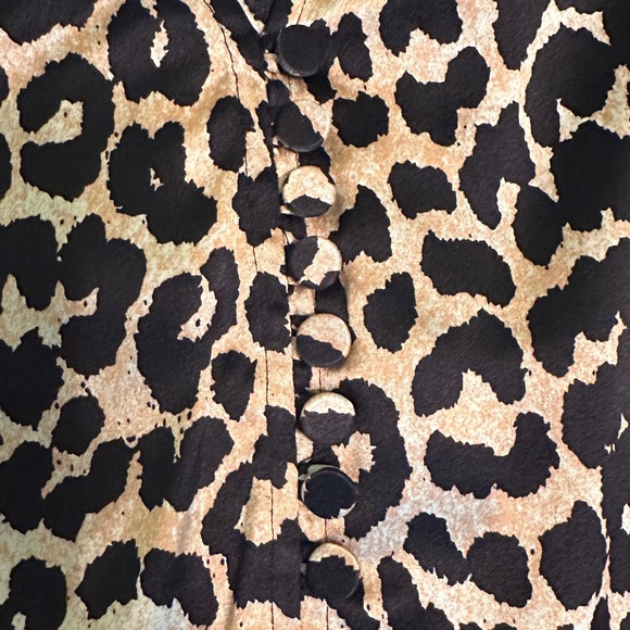 GANNI Silk - Blend Animal Print Button Blouse - Size 40 (US 10) - Picture 9 of 14